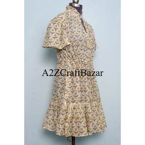 new arrival Beautiful midi Cotton Eco-Friendly <b>Dress</b> Hand Block Printed Indian Weddings <b>Casual</b> Summer Beach Wear Natural <b>Long</b> - Product Image 5