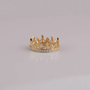 Personalizable 18KT Chapado en oro rosa Lab Grown Diamond Crown Wedding Band Estilo de moda Joyería de compromiso Anillos de moda - Product Image 6