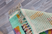 Noué à la main personnalisé authentique boujaad vert coureur grand marocain moelleux véritable laine de mouton tapis d'entrée tapis et ensembles