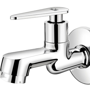 Durable bibcock chrome plated brass wall mounted water <b>tap</b> bathroom fitting heavy duty plumbing valve garden utility use - Product Image 1