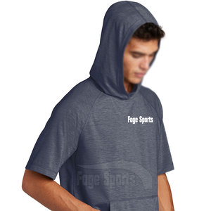 Oem Service Custom Made Logo High Quality Fleece Custom <b>Hoodie</b> Make Your Own Design And Logo Fleece <b>Short</b> <b>Sleeve</b> <b>Hoodie</b> Men - Product Image 2