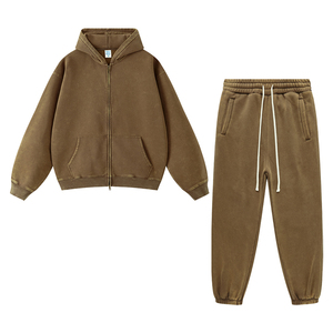 Ensembles de sweats à capuche pour hommes surdimensionnés personnalisés de haute qualité, lavés à la pierre et à l'acide - Product Image 2