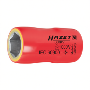 Hazet 6-Point Short Hexagonal Metric Square 3/8'' <b>Socket</b> with Traction Profile and 1000V Protective Insulation - Product Image 2