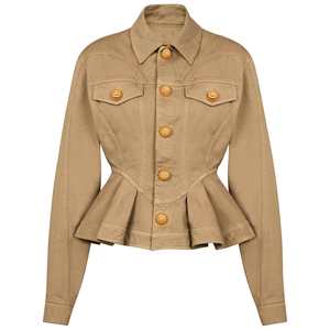 Chaqueta vaquera de lentejuelas OEM para mujer, chaqueta vaquera holgada a la moda para mujer, ropa con agujeros y tendencia, Chaquetas vaqueras de manga larga rasgadas - Product Image 1