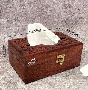 HOMIFI Boîte à mouchoirs en bois Napco faite à la main/Porte-serviettes Porte-serviettes/Porte-papier de soie avec système de verrouillage pour table à manger et Ki - Product Image 6