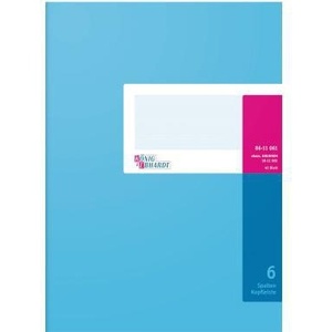 Knig & Ebhardt Column Notebook DIN A4 Light Blue/Magenta 6 Columns 40 Sheets - Product Image 1
