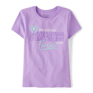 T-shirt graphique imprimé Forever Puff pour vêtements de gymnastique pour filles de couleur violette - Product Image 2