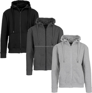 Venta caliente Unisex Zip-Up Hoodie Heavyweight Oversized Fleece con logotipo personalizado y cordón - Product Image 1