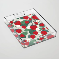 Plateau de rangement transparent plateau acrylique empilable avec insert en papier personnalisé pour la maison Restaurant Bar hôtel mariage