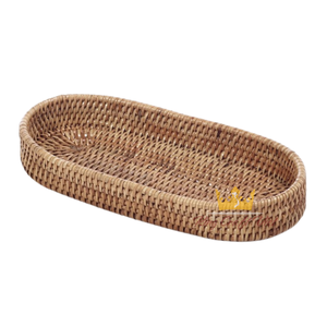Bandeja de Ratán Natural Hecha a Mano, Forma Ovalada, Bandeja de Servir de Ratán Tejido, Decoración Boho para el Hogar, Suministros para Hoteles y Restaurantes por KingCraftViet - Product Image 3
