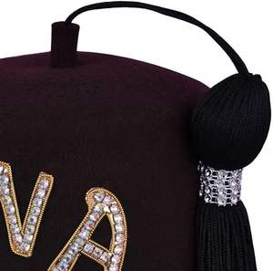 Sombrero Shriners Fez 2025 - Color Granate con Pedrería Blanca Brillante y Personalización, Sombreros Fez Masónicos, Servicio OEM - Product Image 2