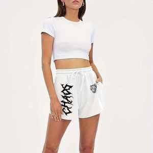 Short d'entraînement de performance pour femme avec décoration à motif Vêtements de fitness flexibles et respirants - Product Image 2