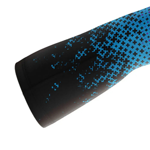 Manches de cyclisme respirantes dégradées bleu-violet anti-UV en Spandex et Polyester sans couture à compression - Product Image 2