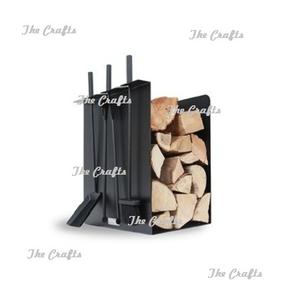 Porte-bûches en fer noir avec porte-bûches de qualité exclusive, taille et forme personnalisées, porte-bûches pour la vente en gros - Product Image 6