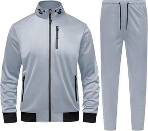 GYMELITE Men's Fashion Workout Sportswear Full Zip Athletic Tracksuit Set Windbreaker for <b>Winter</b> Exercise - Product Image 3