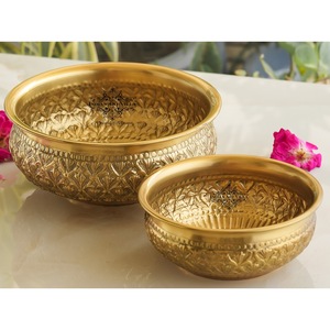 IndianArtVilla Brass Embossed Decorative Pot for Home & Restaurant Use-Tableware for Home Decor & Storage - Product Image 6