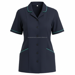 Tenue d'infirmière unisexe personnalisée OEM en satin 100 % coton léger, col en V, avec plusieurs poches et détection d'aiguilles - Product Image 6