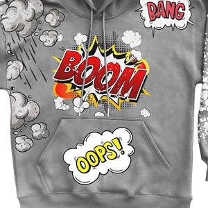 100% Cotton <b>Boys</b> Hoodies Double-Layered Long Sleeve with Acid <b>Wash</b> Distressed Effect Embroidered for Puff Print Winter Wear - Product Image 3