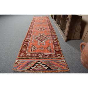 พรมขนแกะตุรกีสไตล์วินเทจขนาด26X11ฟุตพรมยางปูพื้นขนาดใหญ่สำหรับห้องขนาด10มม. สีส้มแดง - Product Image 2