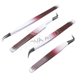 Pinzas de pestañas de acero inoxidable respetuosas con el medio ambiente con etiqueta privada personalizada, puntiagudas, 45, 75, 90 grados, Nano agarre, fibra, logotipo impreso en diamante - Product Image 3