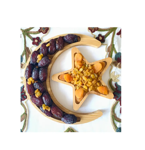 Soporte de cristal, bandeja para servir de madera antigua personalizada, plato para servir alimentos de madera maciza de Calidad exclusiva en forma de Luna - Product Image 4