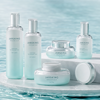 Lot de Luxe en Gros : Ensemble de Soins en Verre Bleu Dégradé – Flacons de Lotion 40ml, 100ml, 120ml et Pots de Crème 30g, 50g – Fourniture en Gros, Marque Privée, OEM