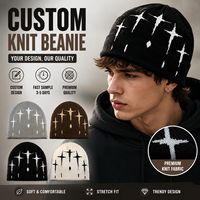 Gorro de Punto Acrílico Vintage de Diseño Personalizado, Cálido para Otoño e Invierno, Estilo Hip Hop Rap, con Logotipo Personalizado