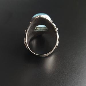 Bague en calcédoine bleue faite à la main en pierre précieuse de coupe ovale naturelle réglage de lunette cadeau de mariage élégant pour elle pour la Saint-Valentin - Product Image 6