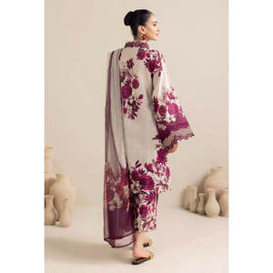 Conjunto de 3 Piezas ADAN LIBAS: Camisa Transpirable con Estampado Floral, Dupatta y Pantalón Estampado-BIC-059 - Product Image 2