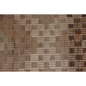 Vintage Kilim Area Rug 4.5x8.1 ft (138x246 cm), Turkish <b>Brown</b> Abstract <b>Wool</b> Rug - Product Image 5