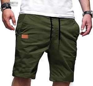 Shorts de sport pour hommes grande taille, décontractés, taille élastique, séchage rapide, polyester, motif uni, vente en gros, été - Product Image 3