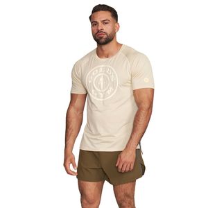 Camiseta de entrenamiento holgada para hombre Kurt-Ivory, transpirable, de secado rápido, ropa deportiva sostenible, camisa de gimnasio ecológica, ropa de gimnasio dorada - Product Image 2