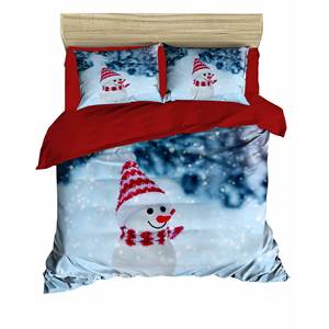 Juego de Funda Nórdica Doble Navideña Festiva de 200x220cm, Algodón Ranforce, Estilo Clásico para el Hogar, Estampado Festivo - Product Image 1