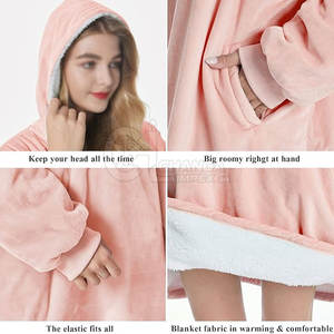 Soft Fabric <b>Blanket</b> Hoodie Warm Winter Oversized Sweatshirt <b>Wearable</b> Comfort Hoodie <b>Blanket</b> - Product Image 3