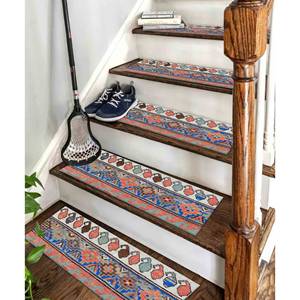 Alfombra estampada colorida - Alfombra moderna de estilo bohemio azteca, fácil de limpiar - Product Image 5