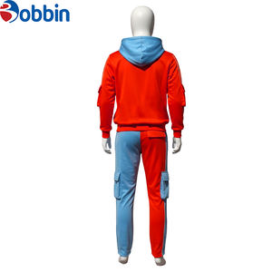 ชุดวอร์มผู้ชายแบบมีฮู้ด 2 ชิ้น สไตล์คาร์โก้  รับสกรีนโลโก้  ลำลอง กระเป๋าหลายช่อง  แบบสีตัดต่อ  ชุดวอร์มผู้ชายรุ่นใหม่ - Product Image 1