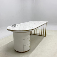 Bureau en marbre blanc moderne Bureau du directeur exécutif Bureau Société Table et chaise de bureau