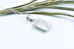 Handmade <b>Peacock</b> Dahlia Turquoise Sterling Silver Pendant Necklace with Adjustable 18 Inch Chain Gift for Her - Product Image 3