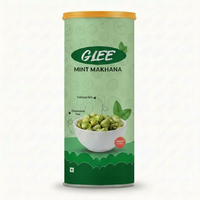 Noix de Fox grillées salées aromatisées à la menthe pudina 80g Sans gluten Riche en protéines Faible en gras Écologique Boîte style Pringle