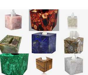 Cubierta de caja de pañuelos de piedra de ágata más vendida, soporte de pañuelos decorativo hecho a mano de lujo, accesorios modernos para el hogar, Fabricante Mayorista - Product Image 6