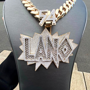 Pendentif en diamant Moissanite taille ronde glacé pendentif à breloque de style Hip Hop cadeau pour homme en argent sterling 925 - Product Image 3