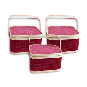 ขายดีช่วยเพิ่มประสบการณ์การมอบของขวัญของคุณด้วยกระเช้าของขวัญไม้ไผ่ที่หรูหราและเป็นธรรมชาติคุณภาพสูง - Product Image 1