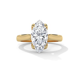 แหวนทองคำสีเหลือง14K พร้อมมาร์คีส์ตัดเป็นวงแหวนสำหรับผู้หญิงอัญมณีชั้นสูงประดับเพชรสร้างตามสั่ง - Product Image 1