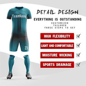 Conjunto de uniforme de fútbol para hombres y mujeres, pantalones cortos de Jersey personalizados con número de nombre, servicio OEM disponible para chándal de equipo - Product Image 2
