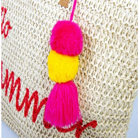 Tas Selempang Pantai Wanita Kasual Bohemian Lembut, Nyaman, Bergaya, Kanvas, Ritsleting, Kancing, Pola Anyaman Benang, Berkualitas Tinggi