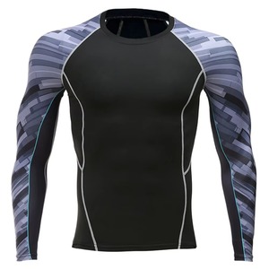 Men's High Quality Breathable Eco-Friendly Spandex/Polyester Fitness Rash Guard Long Sleeves New Arrival OEM Services for Online - Product Image 4