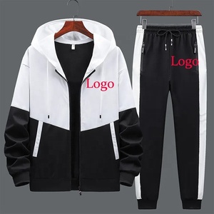 Venta al por mayor de diseño personalizado de moda con capucha conjunto de gimnasio de gran tamaño para hombre de algodón de moda Chándal conjunto de chándal - Product Image 2