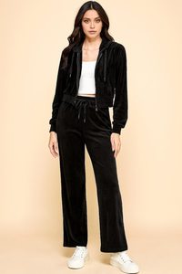 Logo personnalisé imprimé hommes solide décontracté hiver survêtement ensemble deux pièces à capuche pantalons de survêtement respirant écologique noir grande taille - Product Image 3