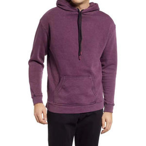 Sweat-shirts à capuche pour hommes en coton French Terry 400G, effet délavé, broderie personnalisée OEM, style pull-over long, séchage rapide, pour l'hiver - Product Image 1