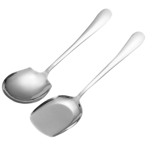 Ensemble de cuillères à salade dorées en acier inoxydable, grandes cuillères de service, ensemble de 2 pièces, couverts en métal de luxe pour restaurant et mariage - Product Image 4